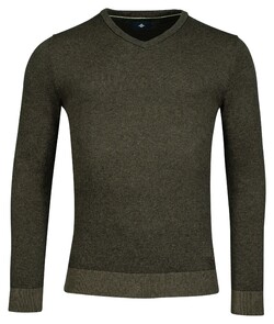 Baileys V-Neck Pullover Plated Knit Trui Taupe