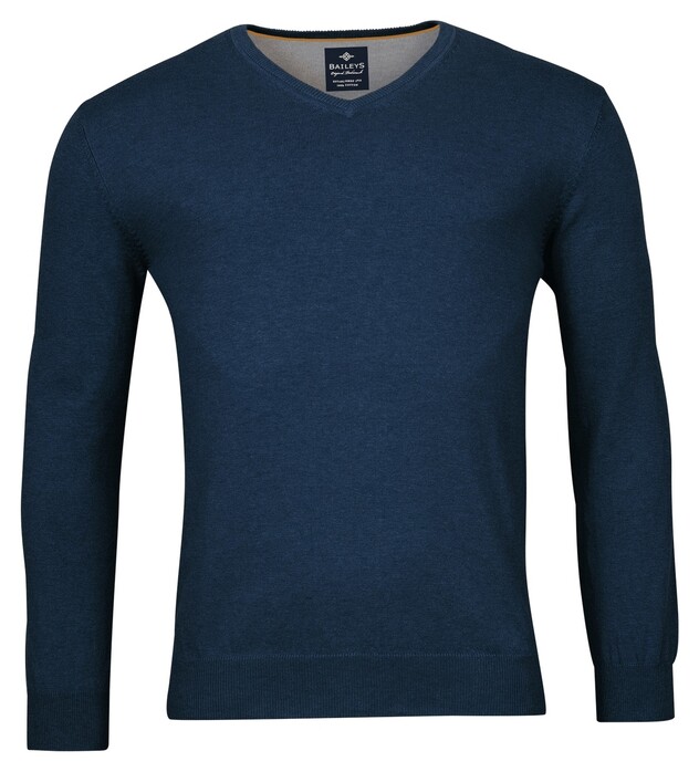 Baileys V-Neck Pullover Single Knit Blue