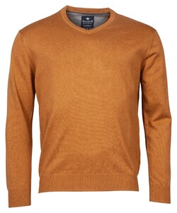 Baileys V-Neck Pullover Single Knit Combed Cotton Camel