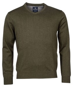 Baileys V-Neck Pullover Single Knit Combed Cotton Green