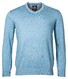 Baileys V-Neck Pullover Single Knit Combed Cotton Mid Blue