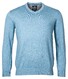 Baileys V-Neck Pullover Single Knit Combed Cotton Trui Midden Blauw