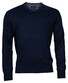 Baileys V-Neck Pullover Single Knit Cotton Cashmere Trui Donker Blauw Melange