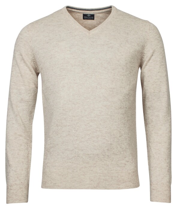 Baileys V-Neck Pullover Single Knit Lambswool Oatmeal