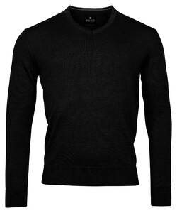 Baileys V-Neck Pullover Single Knit Merino Black