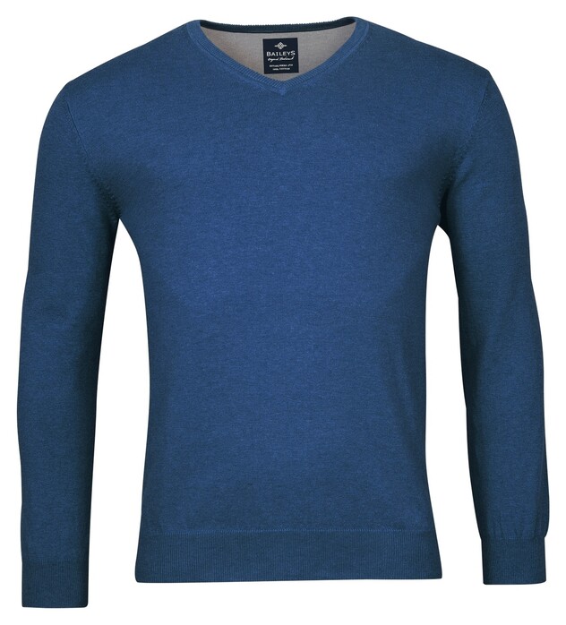 Baileys V-Neck Pullover Single Knit Night Blue