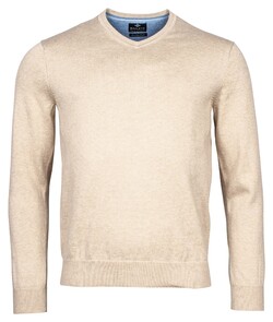 Baileys V-Neck Pullover Single Knit Pima Cotton Beige