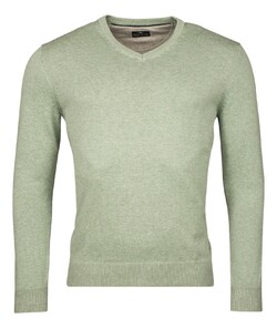 Baileys V-Neck Pullover Single Knit Trui Misty Green Melange