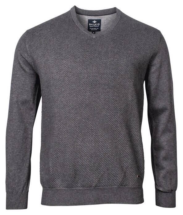 Baileys V-Neck Pullover Structure Plated Anthracite