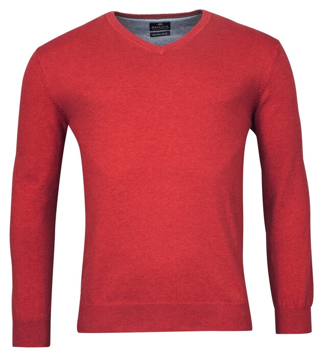 Baileys V-Neck Single Knit Pima Cotton Pullover Red