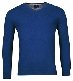Baileys V-Neck Single Knit Uni Pima Cotton Pullover Bright Cobalt