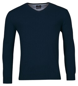 Baileys V-Neck Single Knit Uni Pima Cotton Pullover Dark Blue