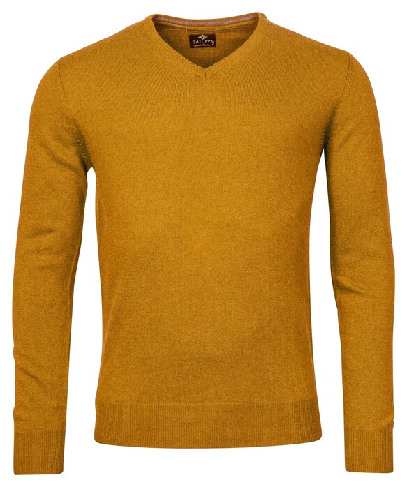 Baileys V-Neck Uni Color Lambswool Pullover Ocher