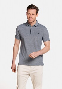 Baileys Vague 2-Tone Oxford Piqué Allover Polo Dark Blue