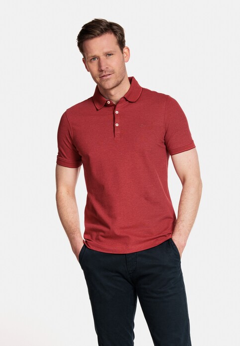 Baileys Vague 2-Tone Oxford Pique Allover Poloshirt Wine Red