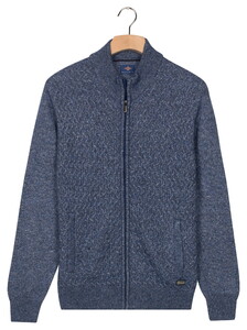 Baileys Wave Cable Knit Fullzip Single Knit Cardigan Mid Denim Blue