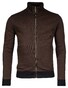 Baileys Yarn Dyed Jacquard Doubleface Interlock Sweat Cardigan Zip Dark Brown Melange