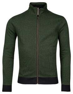 Baileys Yarn Dyed Jacquard Doubleface Interlock Sweat Cardigan Zip Grass Green