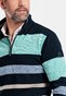 Baileys Yarn Dyed Multi Stripe Zip Sweat Jacquard Pique Pullover Porcelain Green