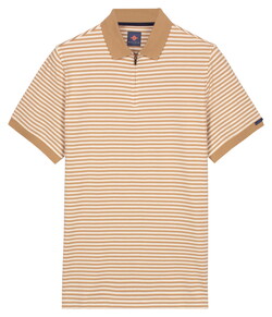 Baileys Yarn Dyed Stripe Zip Collar Polo Zand