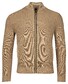 Baileys Zip Allover Structure Knit Cardigan Dark Sand