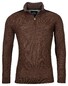 Baileys Zip Collar All Over Structure Knit Pullover Brown