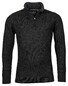 Baileys Zip Collar All Over Structure Knit Trui Donker Antraciet