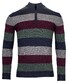 Baileys Zip Yarn Dyed Stripes Pullover Navy