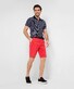 Brax Bari Casual Flat-Front Cotton Flex Twill Bermuda Indian Red