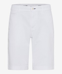 Brax Bari Casual Flat-Front Cotton Flex Twill Bermuda White