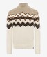 Brax Bela J Turtleneck Fantasy Knit Pattern Pullover Coconut