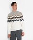 Brax Bela J Turtleneck Fantasy Knit Pattern Pullover Coconut