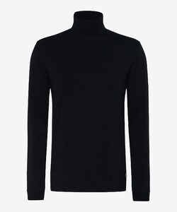 Brax Benno Rollneck Cotton Lyocell Jersey Quality Pullover Black