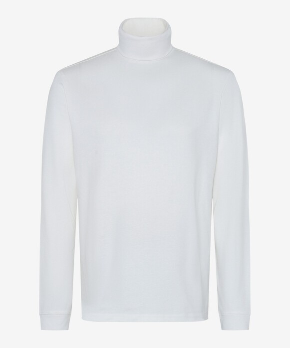 Brax Benno Rollneck Cotton Lyocell Jersey Quality Pullover Off White