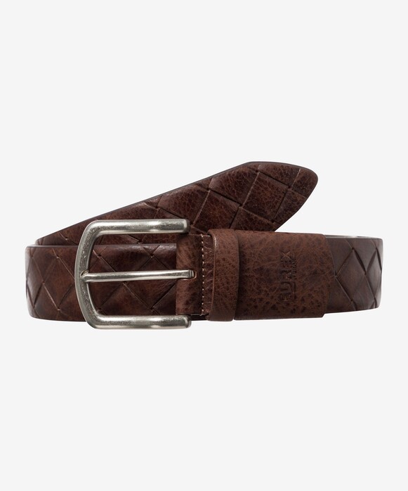 Brax Bold Woven Pattern Riem Bruin