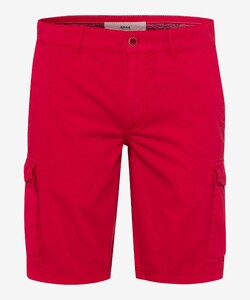 Brax Brazil Cotton Uni Color Cargo Bermuda Indian Red