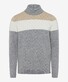 Brax Brian Block Color Diagonal Cable Knit Trui Platinum