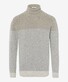 Brax Brian Rollneck Pullover Bold Herringbone Pattern Block Color Off White