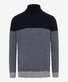 Brax Brian Rollneck Pullover Bold Herringbone Pattern Block Color Platinum