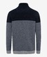 Brax Brian Rollneck Pullover Bold Herringbone Pattern Block Color Platinum