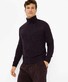 Brax Brian Two-Tone Fantasy Knit Rollneck Pullover Dark Grape