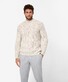 Brax Buddy Uni Color Knit Pattern Turtleneck Trui Off White