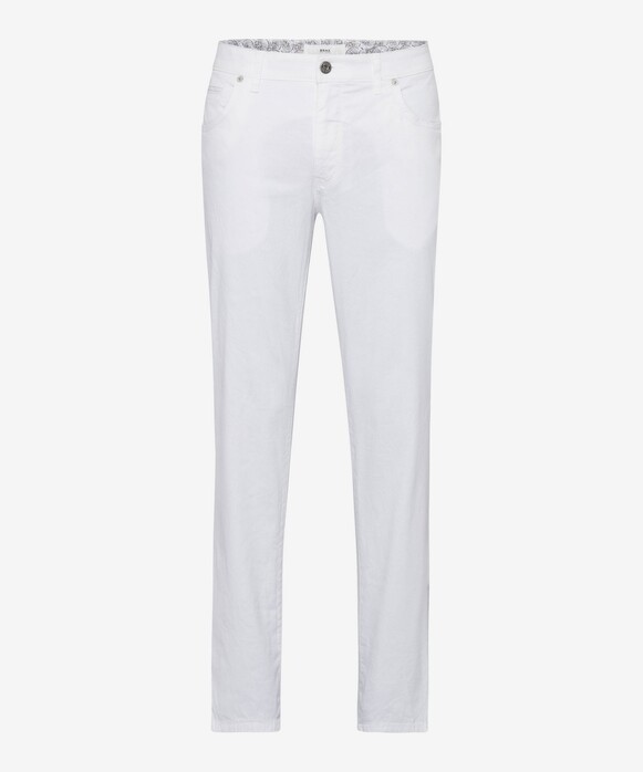 Brax Cadiz Casual Uni Linen Blend Hi-Flex Pants White