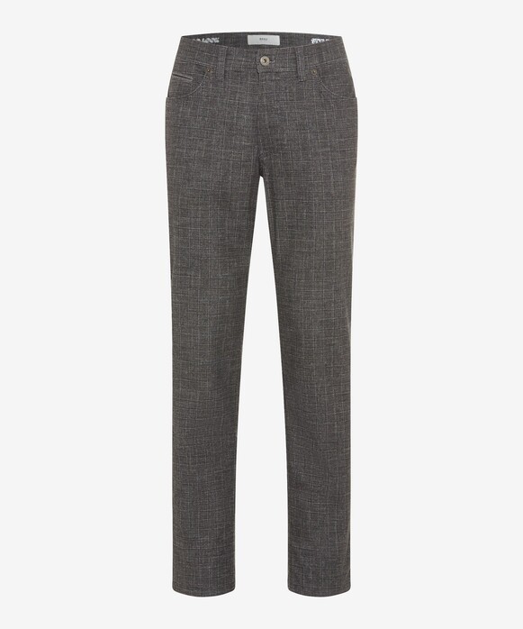 Brax Cadiz Check Wool Look Cotton Blend Broek Grafiet