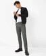 Brax Cadiz Check Wool Look Cotton Blend Broek Grafiet