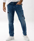 Brax Cadiz Hi-Flex Blue Planet Vintage Denim Jeans Blue Repaired