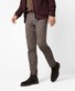 Brax Cadiz Minimal Fantasy Pattern Wool Look Cotton Blend Easy Care Broek Nougat Brown