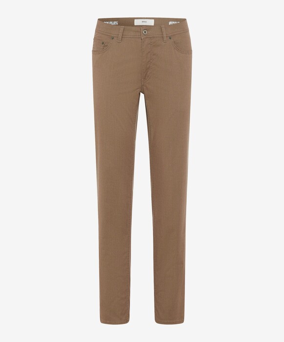 Brax Cooper Fusion Flex 5-Pocket Fine Texture Pattern Broek Camel