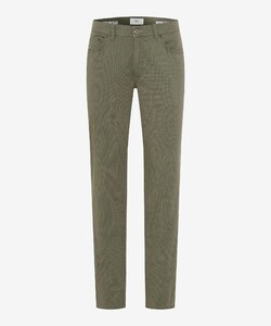 Brax Cooper Fusion Flex 5-Pocket Fine Texture Pattern Broek Olive