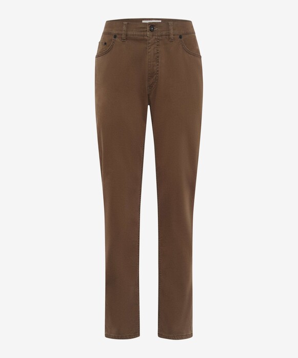 Brax Cooper Uni Color Warm Thermo Fine Gabardine Broek Nougat Brown